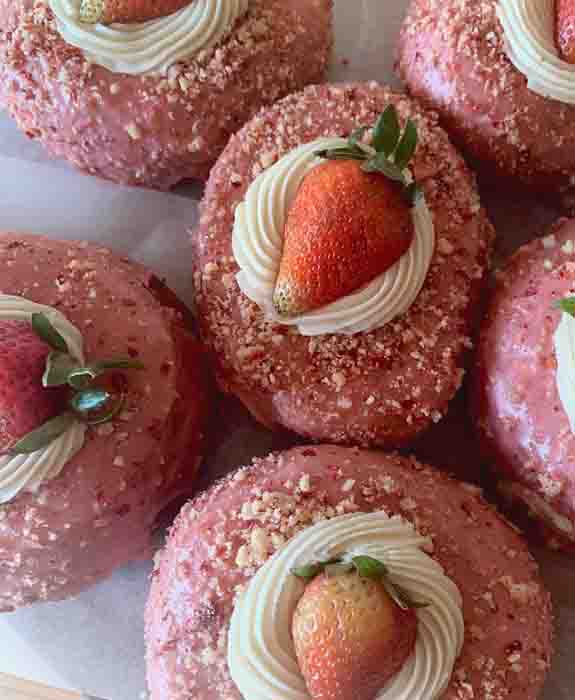 Vegan Strawberry Shortcake Donuts