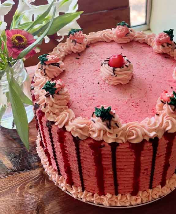 Vegan Cherry Chocolate Cordial Cake