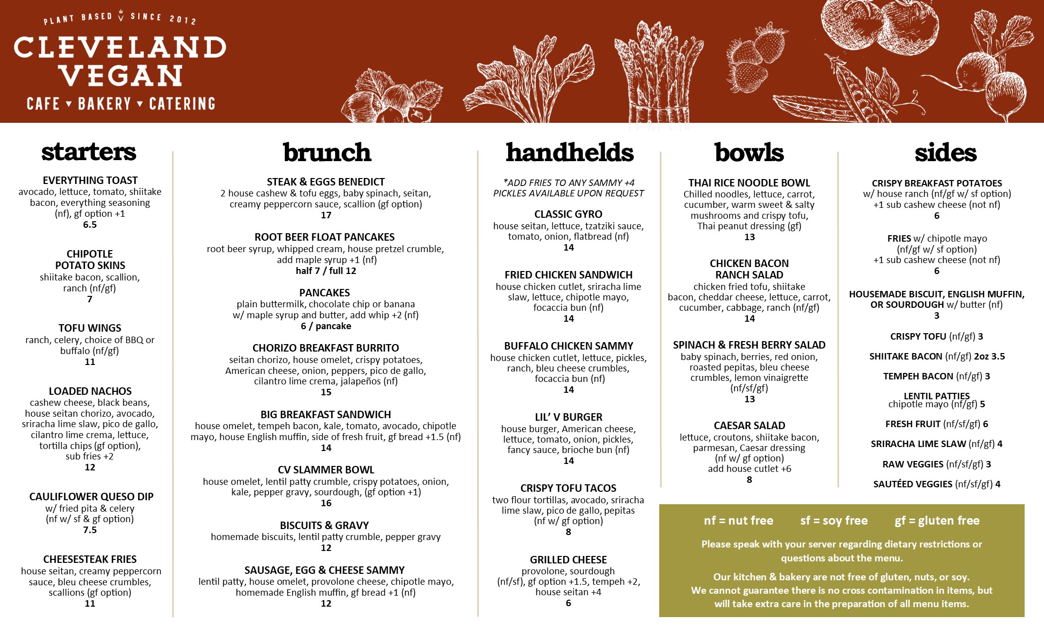 Cafe Menu Page 1