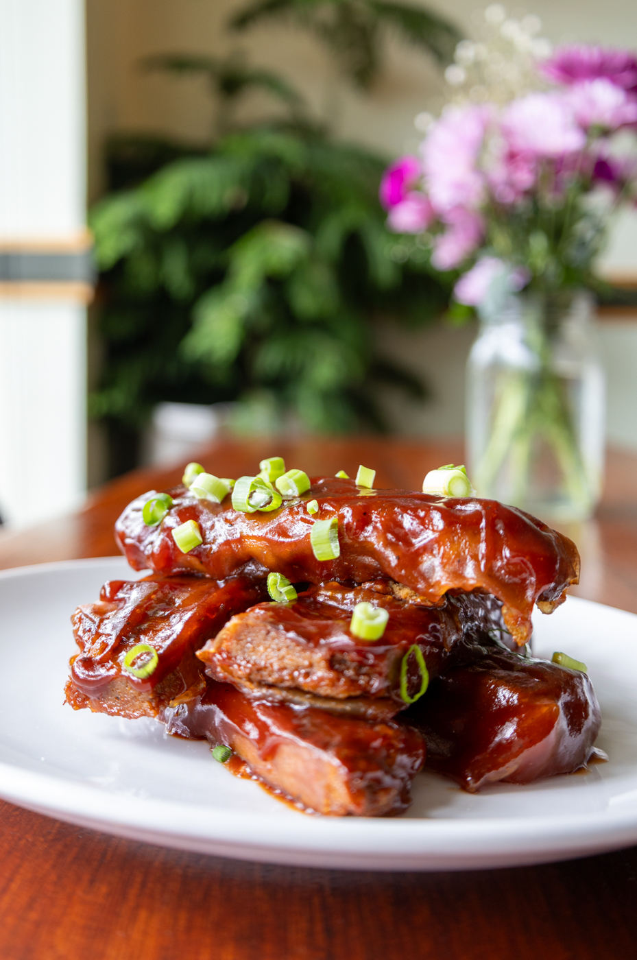 Seitan BBQ Ribs glazed with house BBQ sauce from Cleveland Vegan's Summer Holiday BBQ Box